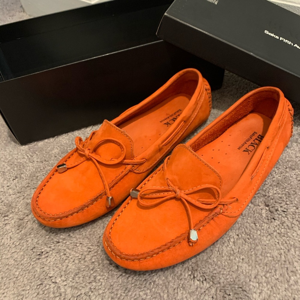 Saks Fifth Avenue Orange Suede Shoes  8 B